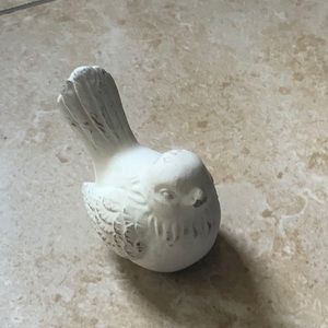 Cottagecore Distressed White Bird Decor